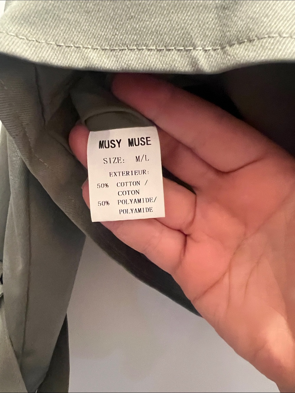 ****NWT**** Cropped Double-Breasted Trench Coat - Sage Green - Picture 4 of 6